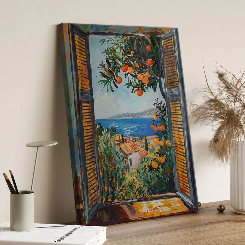 Open Window Henri Matisse Print, Henri Matisse Style Fauvism Painting, Modern Exhibition Print, Mediterranean Sea, Orange Tree, Coastal View