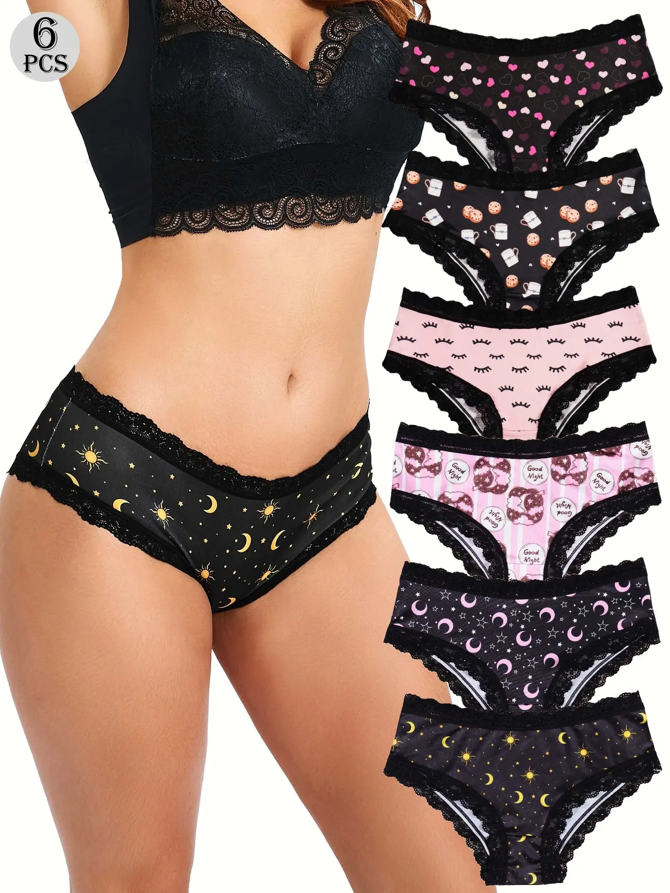 6Pcs Women's Seamless Mid-Waist Stretch Underwear Set, Moisture-Wicking Elastic Fabric, Full Coverage Design, Comfortable & Stylish Fit, Fashion Comfy Underwear, Seamless Panties, Seamfree Panties