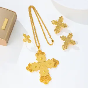 Ethiopian Jewelry Sets for women Golden Copper Set