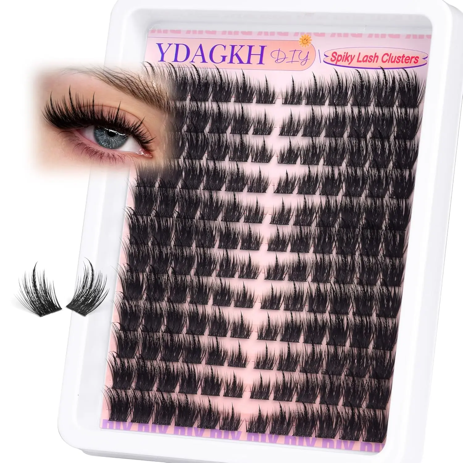Natural Fox Eyelash Clusters, Fine Cartoon Style Lash Growth, Unique Spiky Elf Lashes, Anime Character Design, 8-18mm, 144 Pieces DIY at Home, Diy Eyelash Extensions, False Eyelashes, Individual Lash Clusters