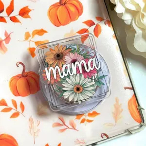 Mama Phone Grip Cute Floral Collection | Coquette Bow & Checker Aesthetic Phone Holder | Gift for Mom, MagSafe Phone Grip Accessory