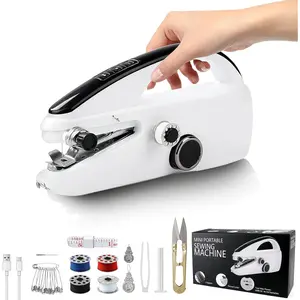 Sewing Machine, Mini Hand Held Sewing Machine for Beginners, Hand Sewing Machine for Clothes Fabrics Repair Home DIY, Hand Hemming Stitching Machine