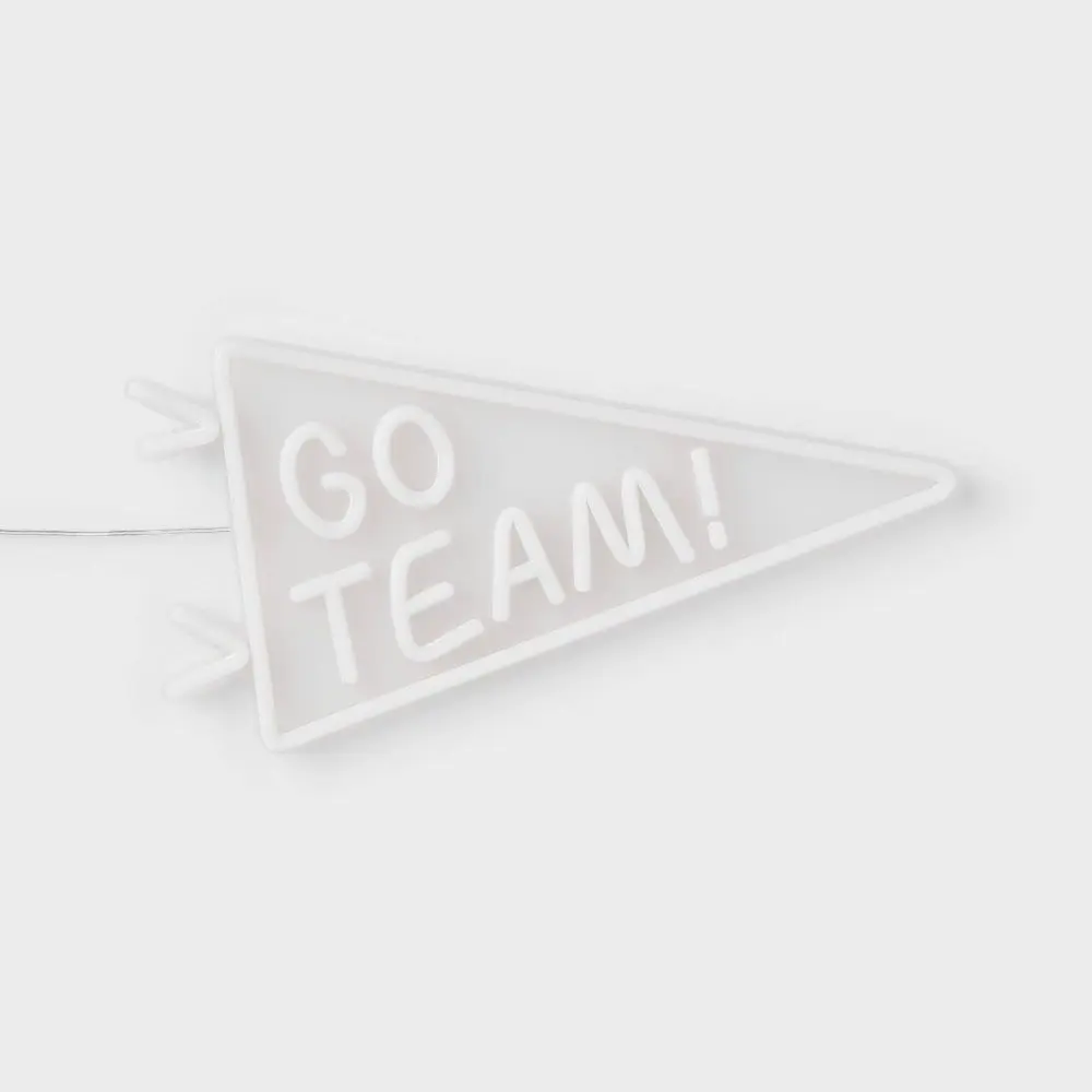Pillowfort GO TEAM Kids' Neon Light - Plug Powered, Ambient Glow, Indoor Use, for Kids Ages 9+, Boosts Team Spirit