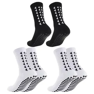 3 Pairs of Men's Athletic Socks Dot Rubber Non-Slip Floor Socks