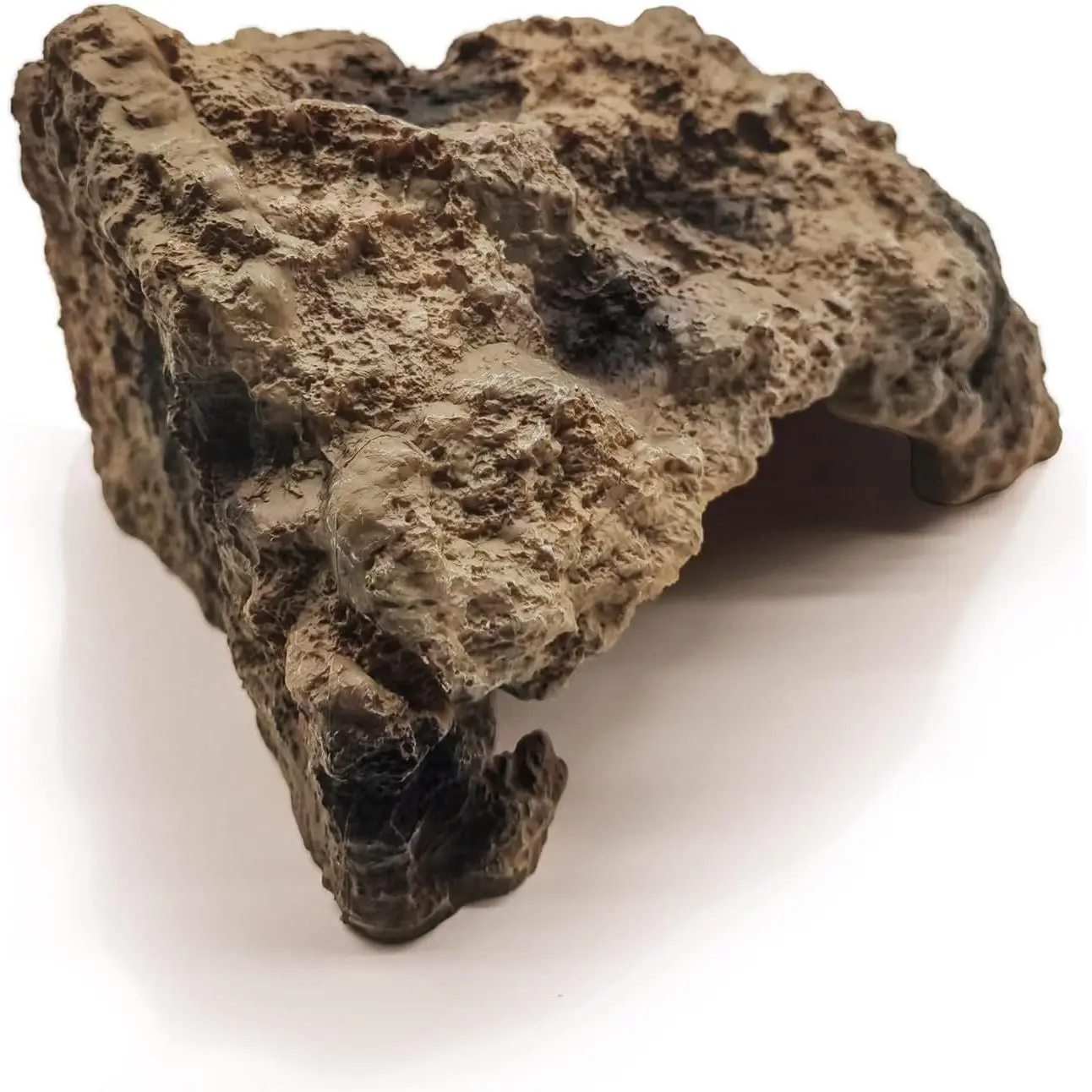 Modern Large Size Reptile Hideout - Right-Angle Rock Cave, Terrarium Habitat Decor for Bearded Dragons, Turtles (Reptile & Amphibian Supplies)