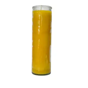 Yellow Candle for Luck Money Success & Positive Energy - Yellow Color Aromatic Candle Crackling Wooden Wick Decor