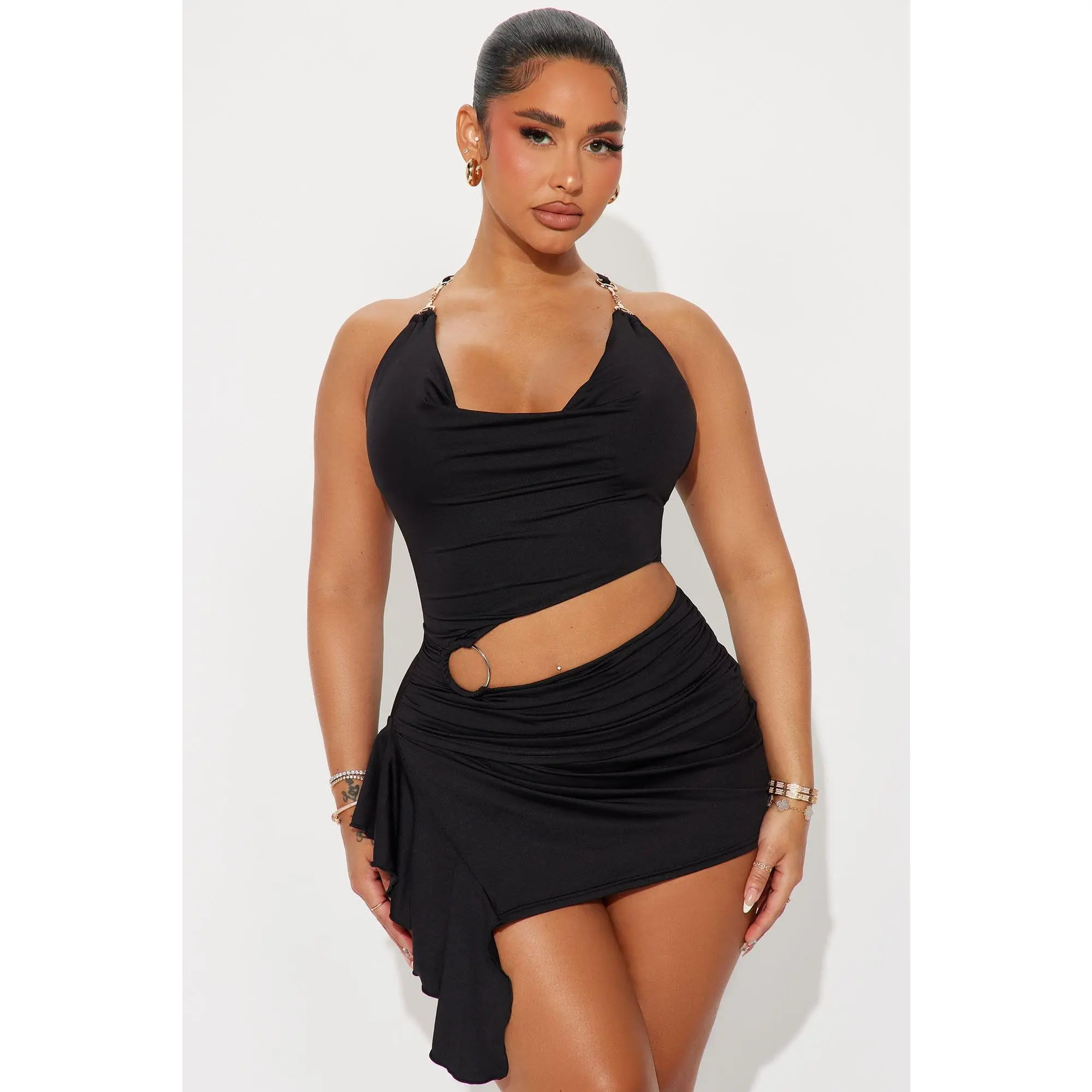 Valentina Micro Mini Dress - Black