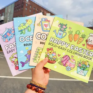 Ocean/Easter/Fashion Vibes Themed Coloring Book, 2/4 Counts Thickened Coloring Book, Art Supplies for Daily Leisure, Water Coloring Books