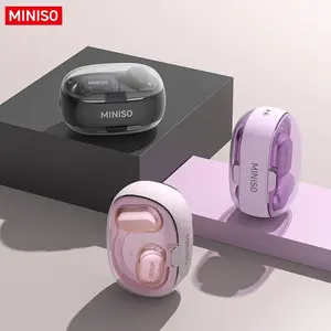 MINISO X39 Open Ear Bluetooth 5.4 Headphones, True Wireless Over Ear Headsets, 40Hrs Long Battery Playtime for Music Work Earphones, Not In Ear Earbuds for iPhone Android Pink Purple Black