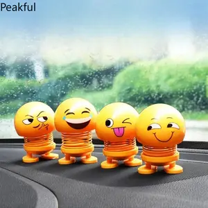 4Pcs Cartoon Bobblehead Ornaments, Trending Funny Car Interior Decor, Creative Shaking Head Figurines for Vehicles & Desktops, vivid cartoon look & stable base, fun decorative effect, perfect for car cabins, office desks and daily space styling