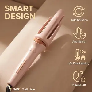 Full Automatic Curling Iron with Anion Technology, 200°C Dual-Temperature Control, No Hair Injury, Long-Lasting Curly Hair Shaping for Household Big Wave Styling (Chicken Rolls Head Size Curls for Girls)
