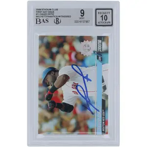 David Ortiz Boston Red Sox Autographed 2008 Topps Stadium Club First Day Issue #11 #/599 Beckett Fanatics Witnessed Authenticated 9/10 Card - Fanatics Authentic Certified