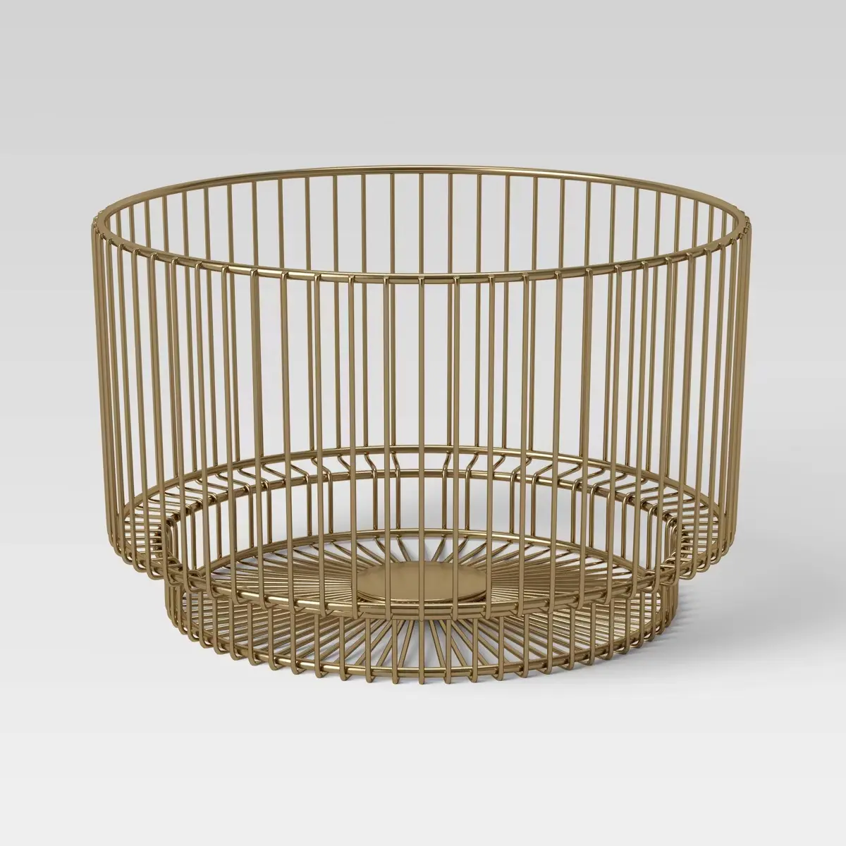 18" x 11" Metal Wire Basket with Gold Finish - Threshold: Iron Frame, Modern Decor, Round Storage Solution
