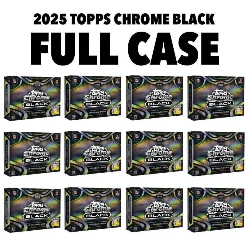 #4 Pick Your Team FULL CASE 2025 Topps Chrome Black Football Hobby 12 Box Card Break