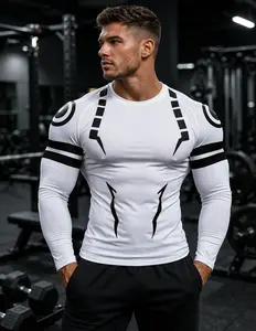 JJK Sukuna Compression Gym Shirt, Long Sleeve Rash Guard Compression Shirt, Muscle-Fit Anime Workout Tee, Jujutsu Inspired Tight Athletic Top