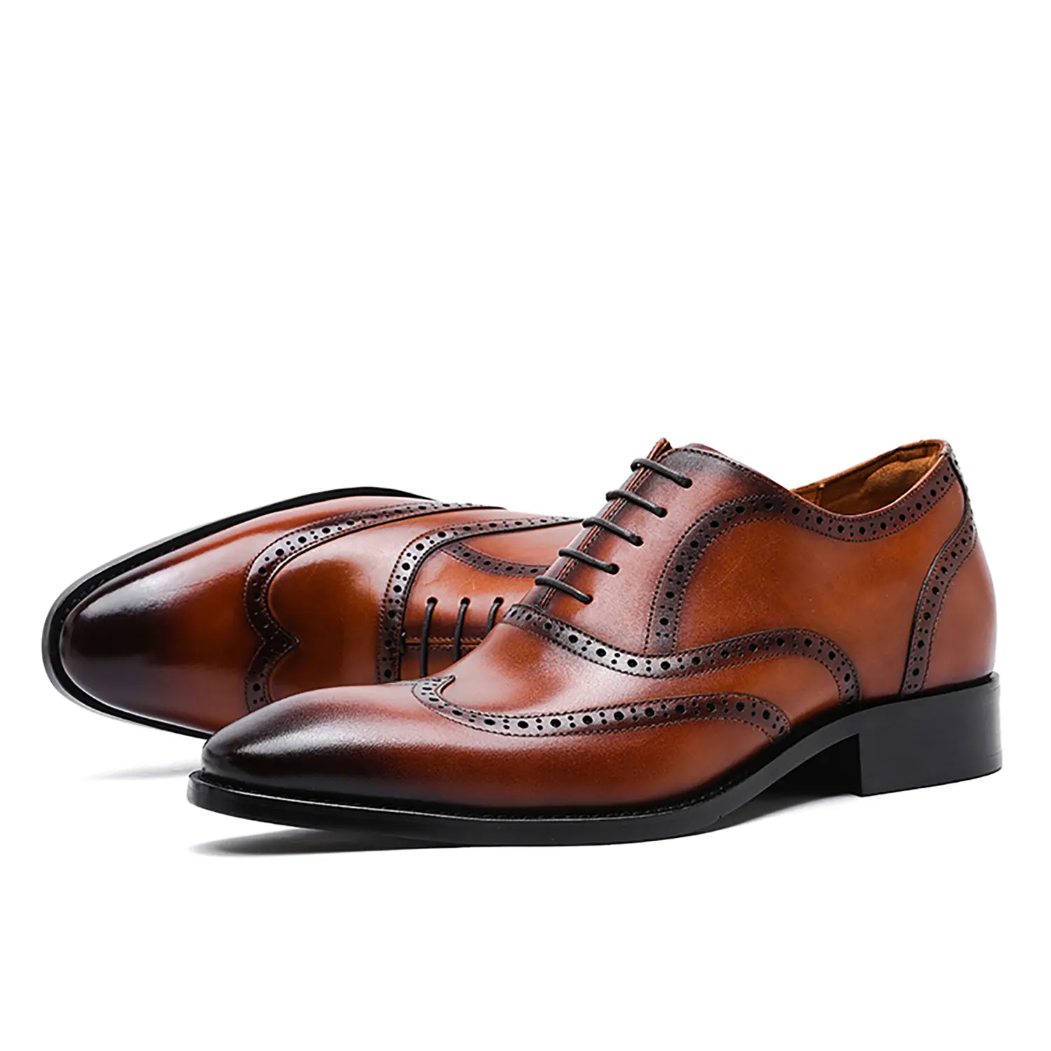 DESAI Men's Oxford Gentleman Leather Wedding shoes Lace-up fashion Brock leather shoes DS8988K 51/52