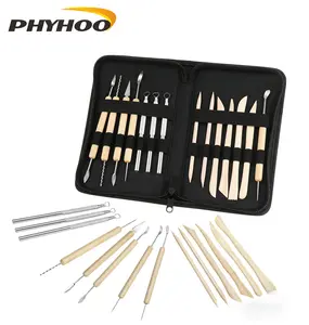 14-Piece Pottery Clay Sculpting Tools Kit with Case - Professional Double-Sided Carving & Detailing Tools for Polymer Clay, Ceramics & Art Crafts