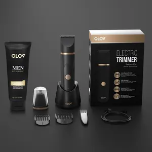 [FathersDayGift]OLOV Anti-Nick Body & Ball Trimmer with Deodorant Cream – Safe Ceramic Blade Groomer Kit for Men