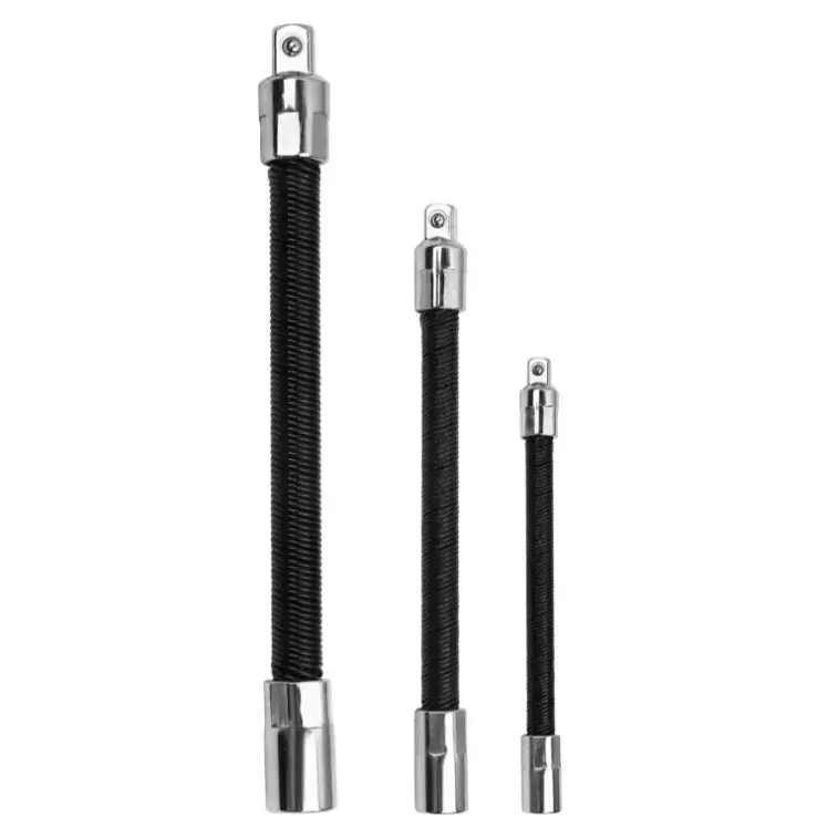 2026 Newest Car Repair Flexible Socket Extension Set, 3-Piece Flexible Bars with 1/2"-3/8"-1/4" Drives, Multiple Lengths 6"/8"/10" In, Spring-Loaded Detent Balls Prevents Slip, Hand Tool Accessory, Ideal Father's Day Gift