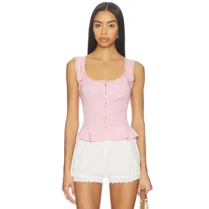 Free People Bridgette Corset Top in Pink Nectar