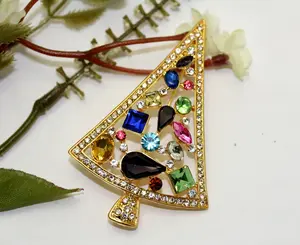 Christmas tree pin brooch, Holiday Christmas Jewelry