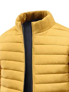 Men's Winter Fashion Warm Jacket, Zipper Stand Collar Design, Classic Versatile Cotton Coat, Essential Outdoor Travel Gear