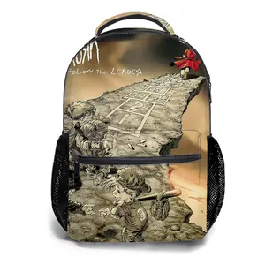 Korn-Band-Backpacks for Girls, Cute School Backpack for Girls Boys, Aesthetic Bookbag for Teens, Lightweight Classic Backpack for Travel, Work, Picnic A-35