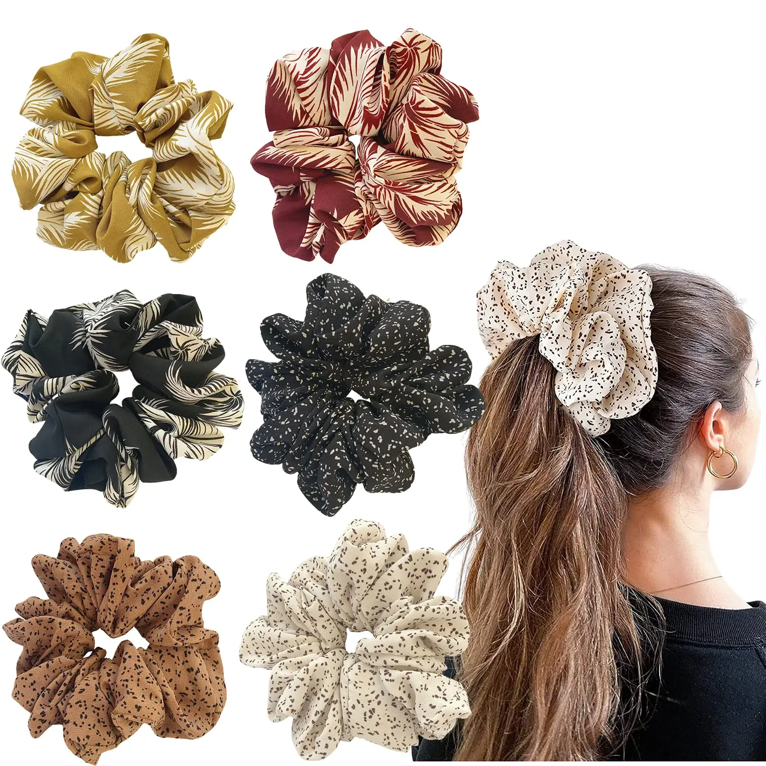 6Pcs/Set Satin Hair Scrunchies for Women,Multi-color Silk Scrunchies for Birthday,Thanksgiving,Wedding,Anniversary,Valentine's Day,Christmas Party Gifts,Hand Tools Kits,Summervibes