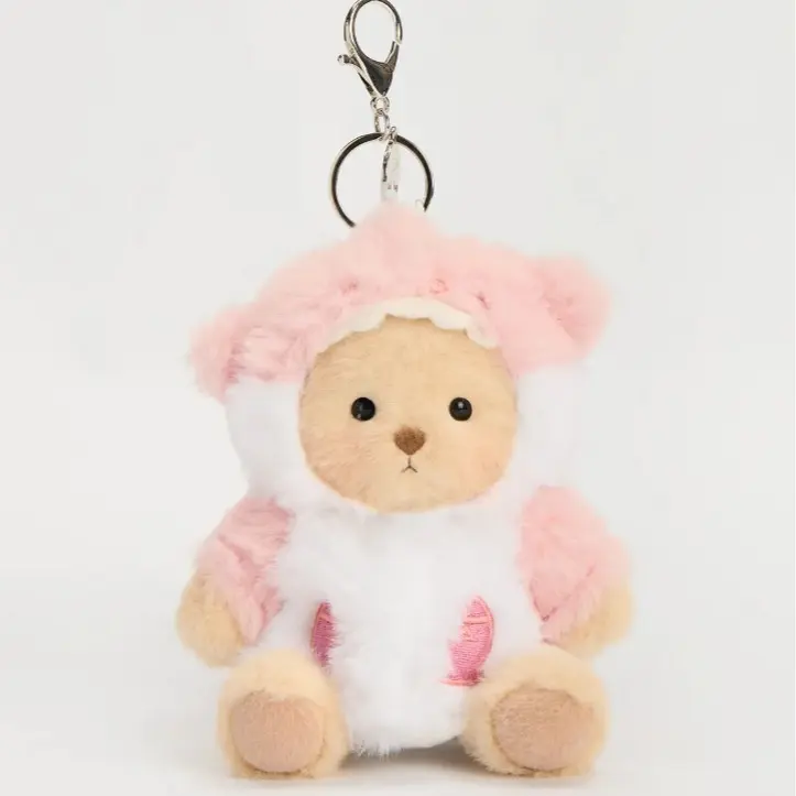5.9 Inches Pink Shark Brown Mini Bear