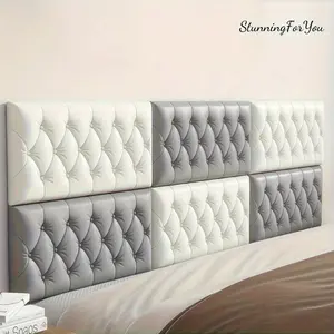 4 Pack 3D Foam Self-Adhesive Wall Stickers, Removable Wall, Textured Waterproof Anti-Collision Thick Soft Xpe Material, Bedroom Headboard Decor