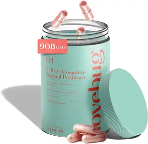 Lovebug V-Best Vaginal Probiotics - 90 Billion CFU Womens Probiotic for PH Balance, Urinary Tract Health, BV & Odor, Probiotics for Women with Lactobacillus Acidophilus, Rhamnosus GG, Reuteri - 60 Ct