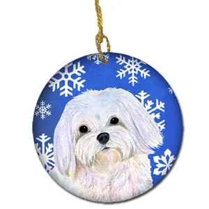 Carolines Treasures  Maltese Winter Snowflakes Holiday Christmas Ceramic Ornament
