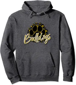 Bulldogs Gold Black Cheetah School Sports Fan Team Spirit Pullover Hoodie - Taylorde Shop 34B09FWLYWQC