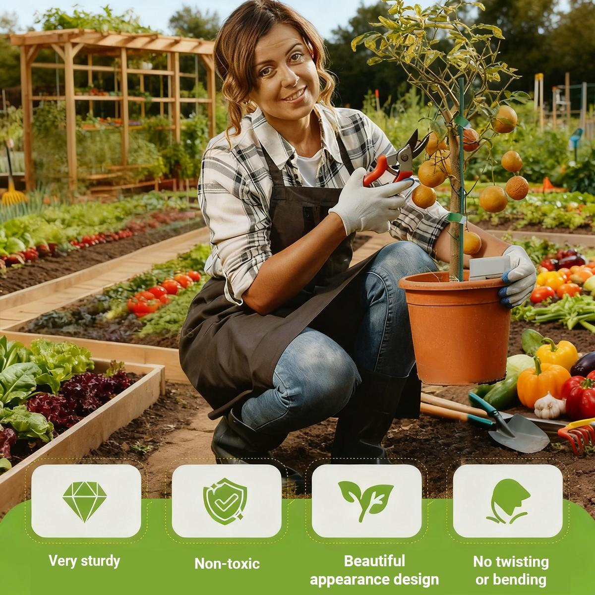 6 Pack Stackable Monstera Plant Support Stakes - Garden Trellis for Indoor & Outdoor Climbing Plants, Pothos & Philodendron