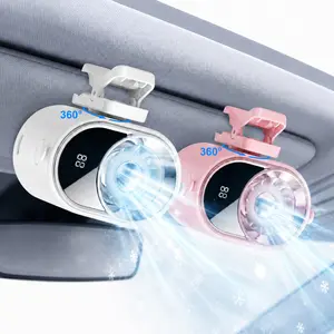 2026 Car Clip on Air Conditioner Fan with LED Display,360° Rotation 4 Speed Adjustable USB Rechargeable Personal Cooling Fan, Portable Mini Cooling System for Auto Vehicle Travel Office Outdoor Beach#SummerWins#DealsForYouDays