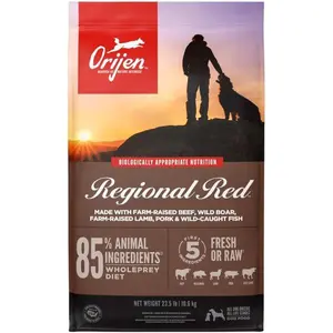 Grain Free High Protein Dry Dog Food, Regional Red Recipe with Premium Red Meats, Poultry Free Formula for Adult Dogs, 23.5 lb Bag