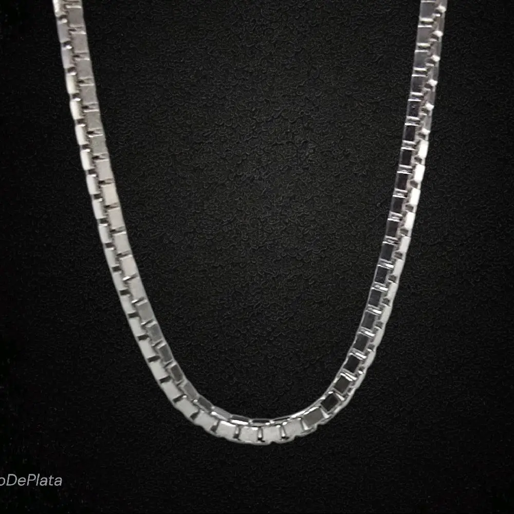 Adjustable Box Chain Necklace silver 925