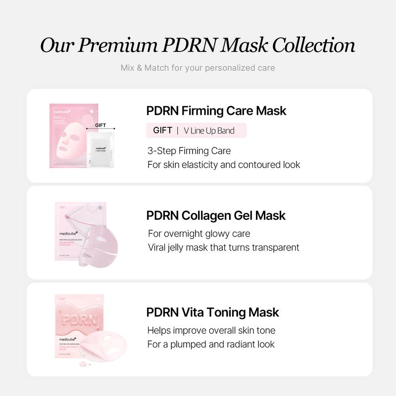 [NEW] [medicube] PDRN Pink Firming Care Mask | 3-Step Firming Care Mask with Ear Hooks for De-Puffing & Contoured Skin | 99% Salmon PDRN, NAD, Caffeine | K-Beauty, Korean Skincare V-Line Tightening Mask