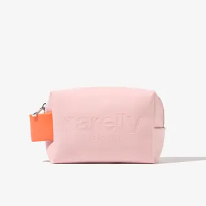 Sarelly Mini Vegan Leather Makeup Bag with Interior Dividers, Easy to Clean Versatile and Practical for Everyday Use