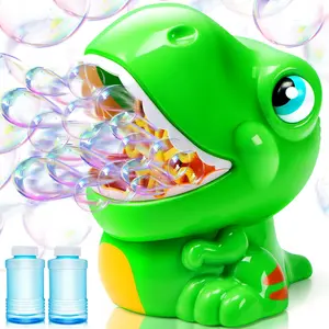 Dinosaur Bubble Machine, Bubble Machine Gun Blower with Solutions for Kids, Summer Outdoor Indoor Toy, Dinosaur Party Favor, Kids Birthday Gift (Green)