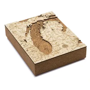Lake Michigan Topographic Cork Decoration