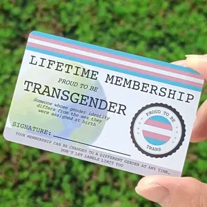 1 Piece Lifetime Membership Card, Transgender Pride Card, Rainbow Community Gift, Custom Message Card