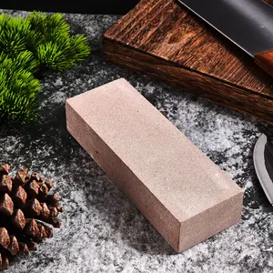 Natural Rock Whetstone 1200 Grit, Kitchen Outdoor Woodworking Tools Sharpening Stone, Manual Knife Sharpener for Various Blades