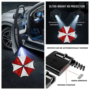 4-Pack Resident Evil Series Umbrella Company Logo Car Welcome Lights, Car Door Lights, Upgrade Your Vehicle, Easy Install, Fits Multiple Car Types