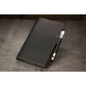 Leather Notebook Cover Set - Black Minerva