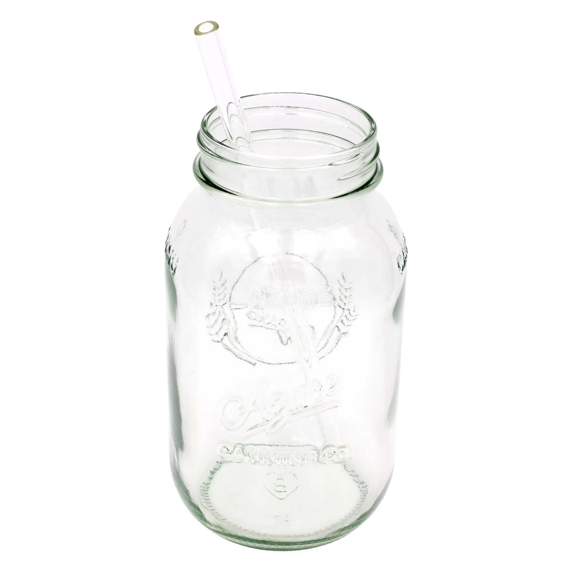Long 9" Glass Straws for Quart Mason Jars 4 Pack + Cleaner Long 9" Glass Straws for Quart Mason Jars 4 Pack + Cleaner
