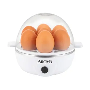 AROMA Mini Egg Steamer Electric Egg Poacher 7 Eggs White AEB-807 AROMA Mini Egg Steamer Electric Egg Poacher 7 Eggs White AEB-807