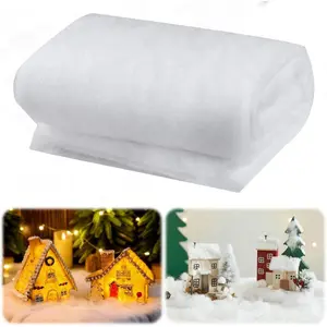 1pc 3ft x8 ft Snow Blanket for Christmas Village – Thick Faux Snow Rug Set for Tree Base, Winter Wonderland Decor, Holiday Display & Home Decor (White, 1cm Plush)