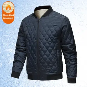 Men's Winter Quilted Jacket with Fleece Lining Warm Insulating Soft Comfortable Full Zipper Closure Regular Fit for Cold Weather