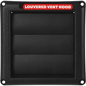Supurr-Vent Louvered Hood, Black - 4" Diameter